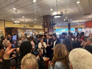 Kamala Harris Fundraiser Draws NYC Democrats to Packed Junior’s in Brooklyn